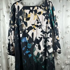 Anthropologie Maeve Artsy Women’s Floral Dress Arm Cutouts Pockets Size Small
